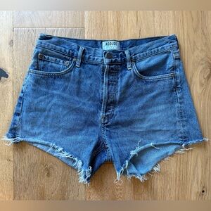Agolde Distressed Blue Jean Shorts